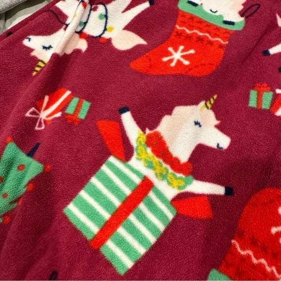 CARTER’S Unicorn Christmas Fleece Pajamas 2 Piece Set Girls Size 10 - Picture 3 of 6